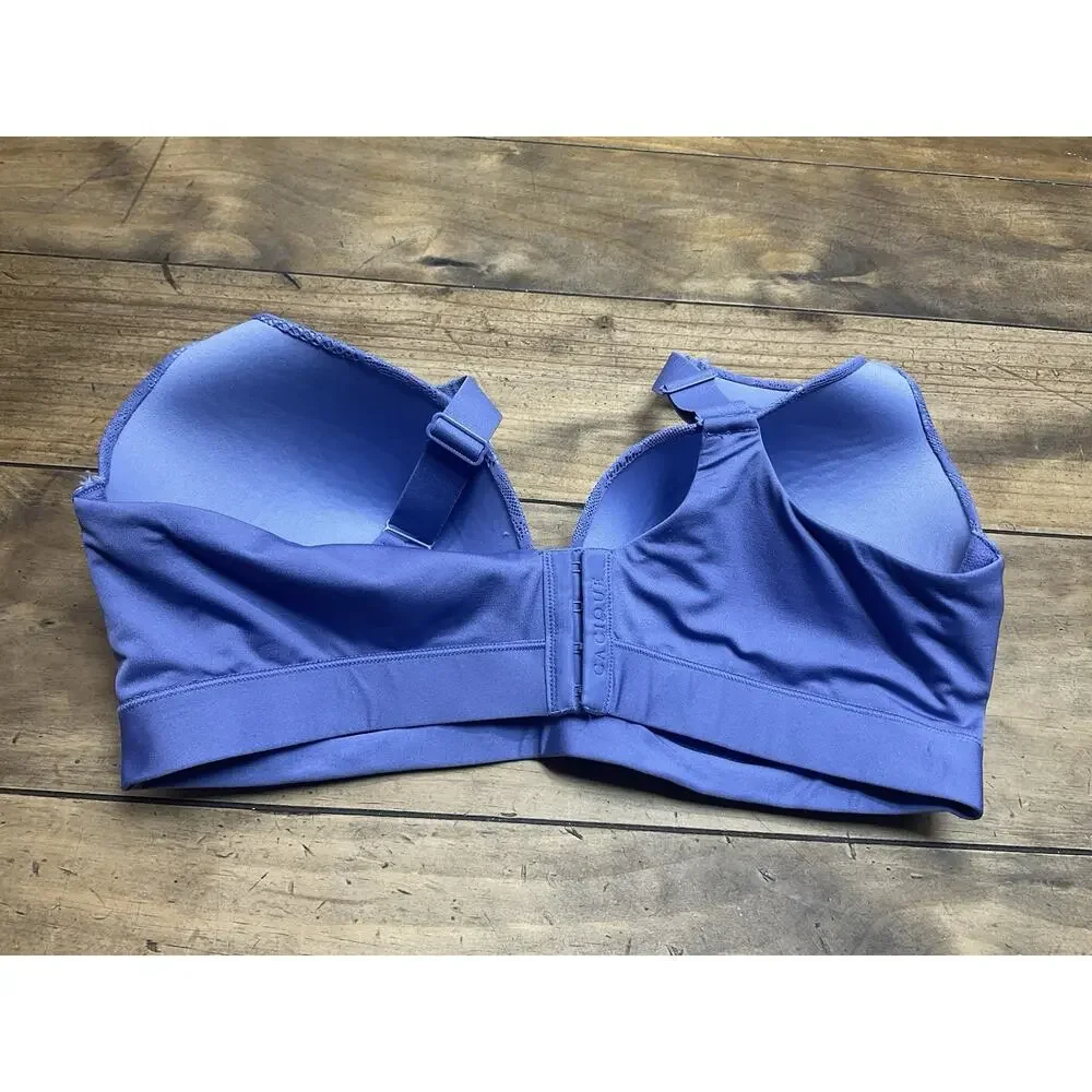 Lane Bryant Cacique Blue Lace Overlay Lightly Lined Bra No Wire 38DDD